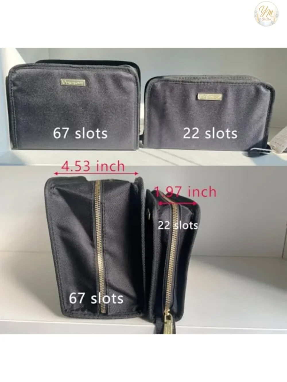 Large Capacity Lipstick Organizer Bag with Zipper - Portable Travel Makeup